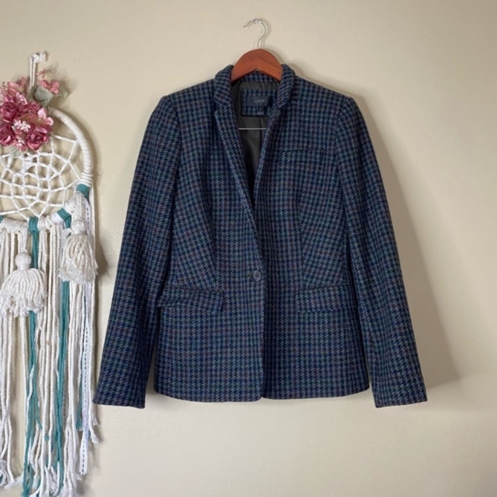 J.crew Houndstooth Regent Wool Blazer Size 6